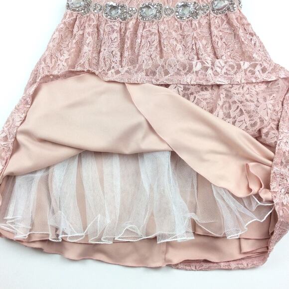 Shimmer Blush Pink Lace Party Strapless Dress 5 Barbie - Picture 4 of 8